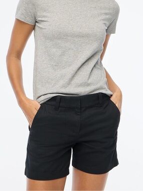 J. Crew Black Mid-Rise Chino Bermuda Shorts